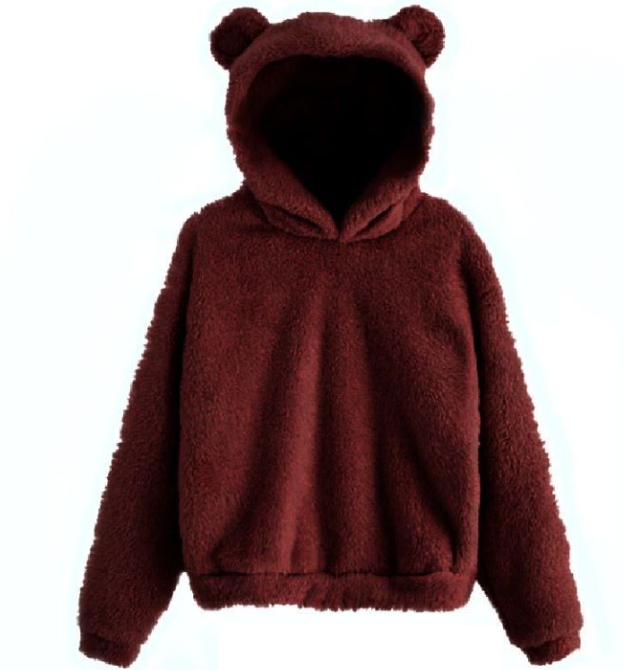 Autumn Winter Fluffy Rabbit Ears Hooded Warm Plus size