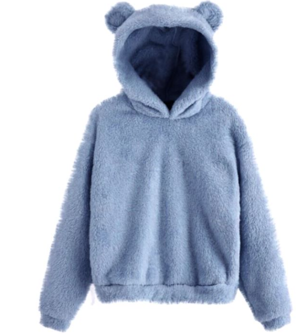 Autumn Winter Fluffy Rabbit Ears Hooded Warm Plus size