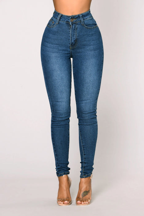 Popular Ultra High Waist Stretch Hip Lift Denim Skinny Pants