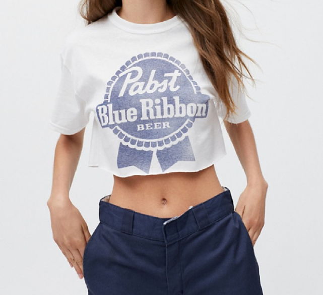 New Women Fashion Casual round Neck Cropped White with Printed Pattern Ultra Short T-shirt Graphic