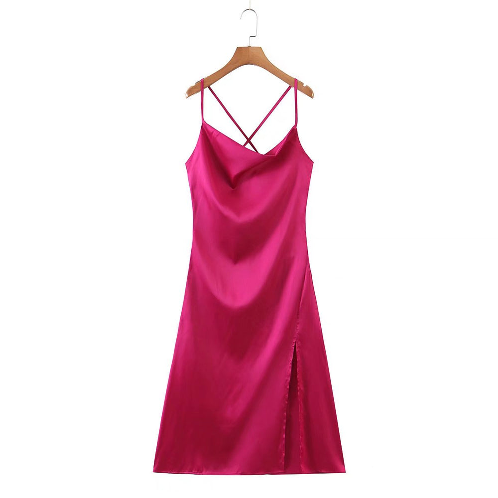 Summer Women Clothing New Satin Strap Dress