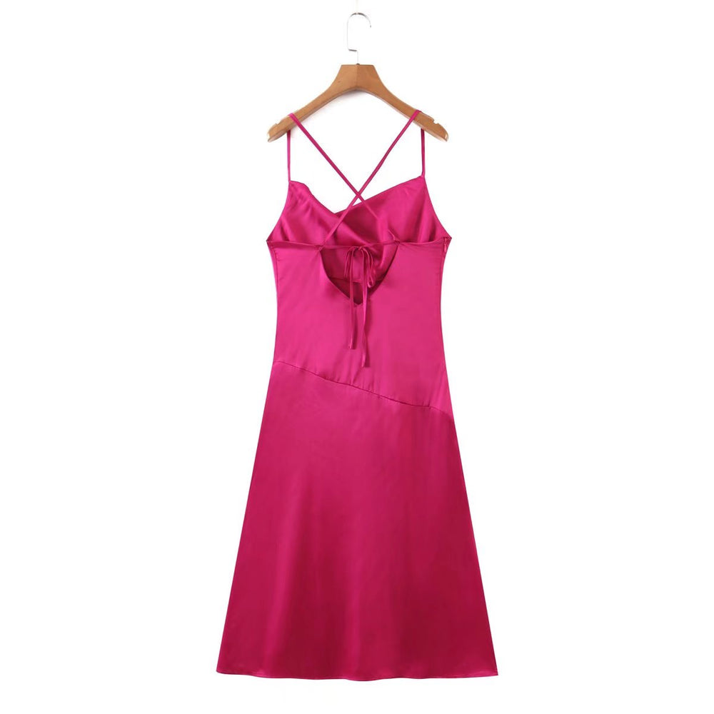 Summer Women Clothing New Satin Strap Dress