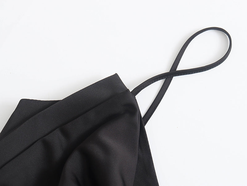 【MOQ-5 packs】 Spring Street Shooting Blogger Handmade Bow Dress Black Dress