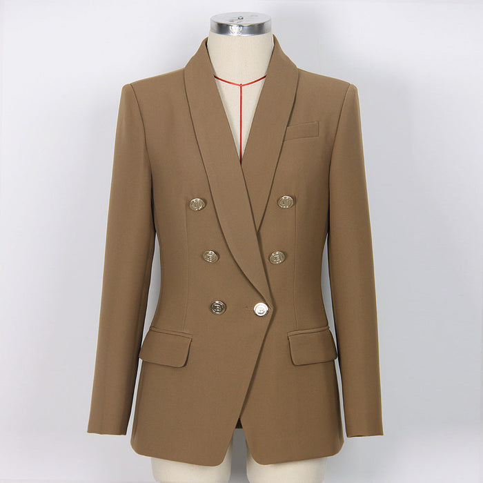 Spring Autumn Advanced Women  Blazer Classic Green Collar Blazer High Quality