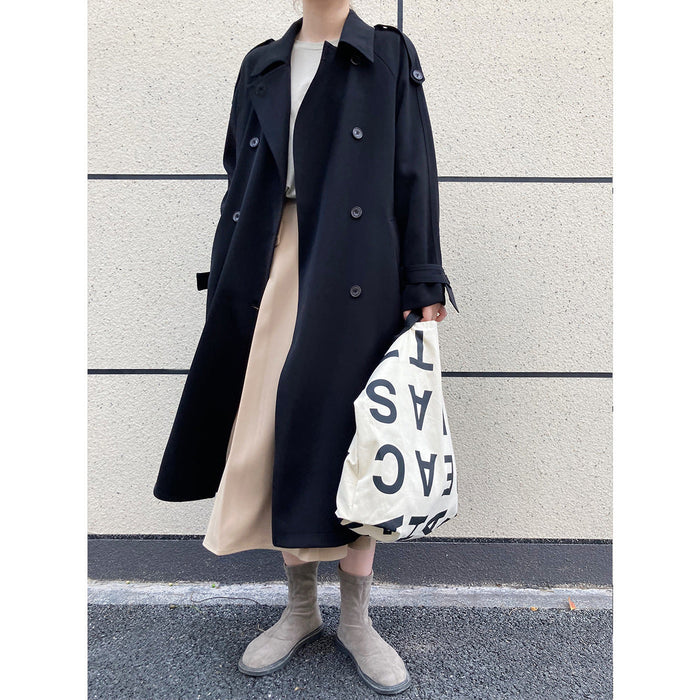 Main Promotion Autumn Draping British Loose Mid-Length over the Knee Trench Coat Female