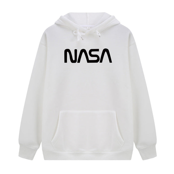 Autumn Winter Coat Women NASA Print Hooded Fleece Lined Sweater Women Autumn Korean Loose