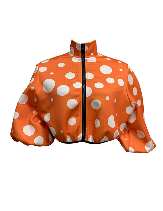 Autumn Winter Personalized Trendy Polka Dot Short Small Jacket Coat for Women