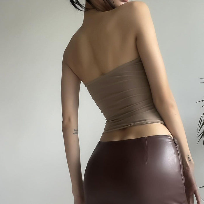 Sexy Sexy Solid Color Slim Fit Small Tube Top Early Spring Arrivals Pure Want Wear Simple Vest Women