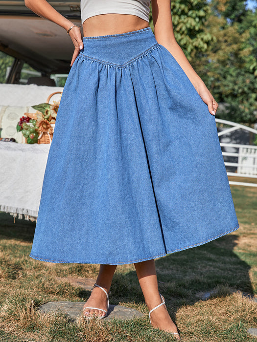 Trendy Grace A line Denim Skirt Women