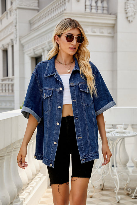 Women Sleeve Loose Casual Denim Jacket Trendy Women