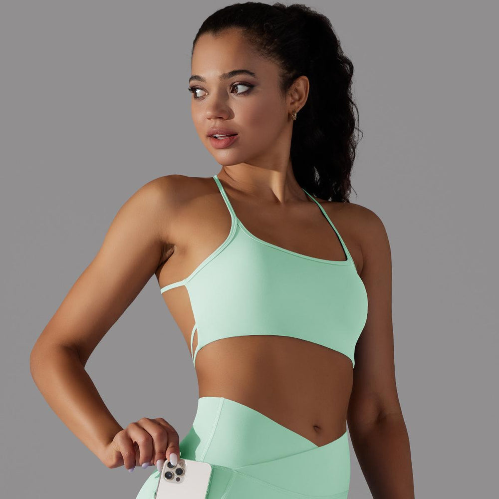 Sports Underwear Push up Cross Sexy Beauty Back Strap Yoga Bra Running Workout Vest