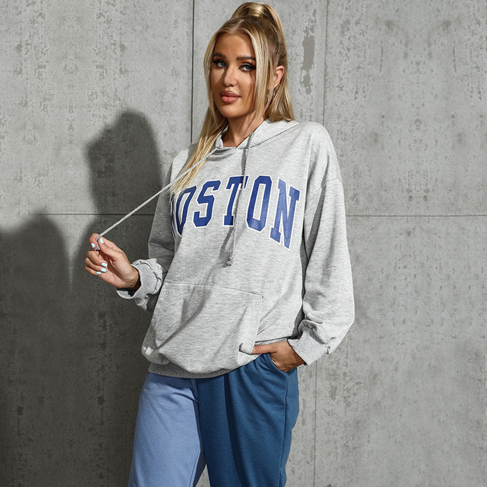 Autumn Casual Hooded Letters for Women