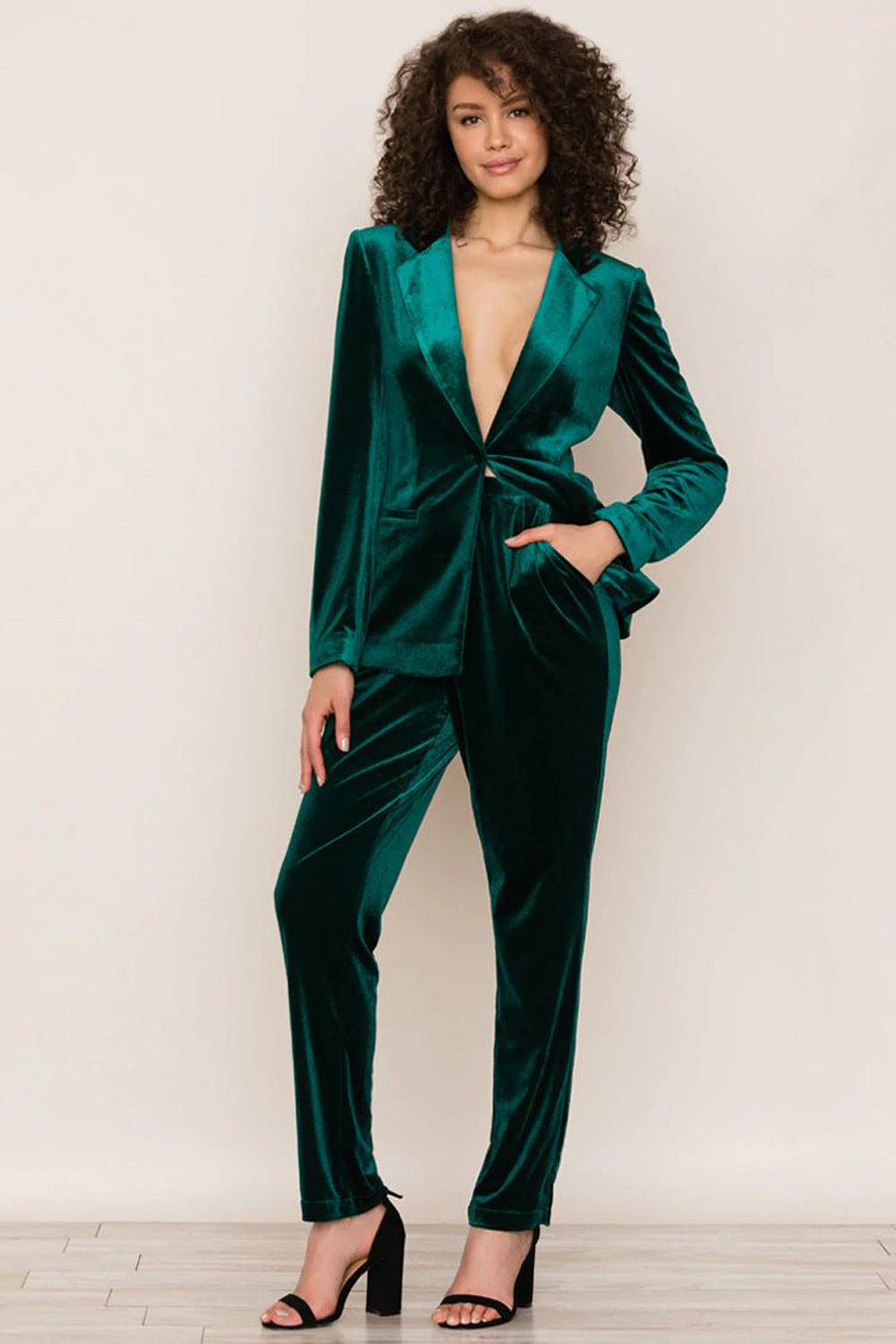 Pleuche Suit Women Casual Office Elegant Business Suit Women Coat Two-Piece Suit