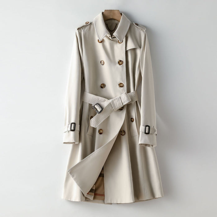 Element Trench Coat Women Long Commuting Elegant All Matching British Spring Autumn Coat Women