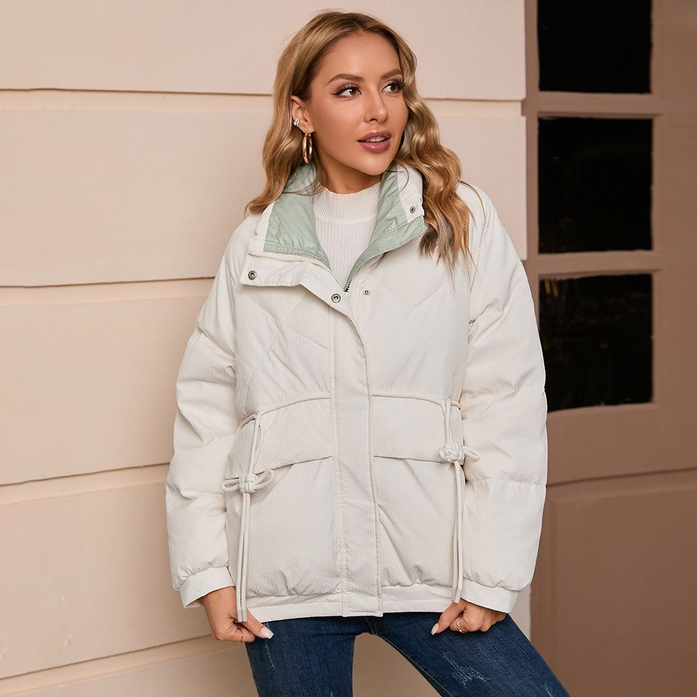 Autumn Winter down Jacket Women Padded Collared High Quality White Duck down Coat