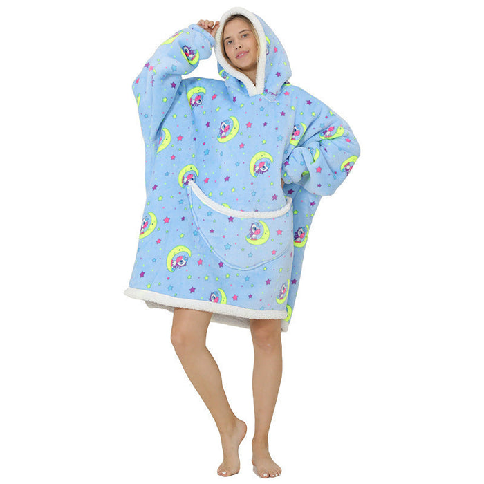 Pajamas Thickened Double-Layer Lazy Can Wear Lazy Blanket Super Soft Lazy Hooded Pajamas Double-Layer Lazy Sweater