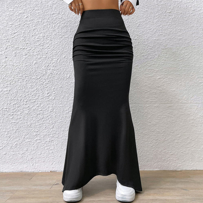 Fall Sexy Solid Color Slim Fit A line Sheath Long Skirt Women