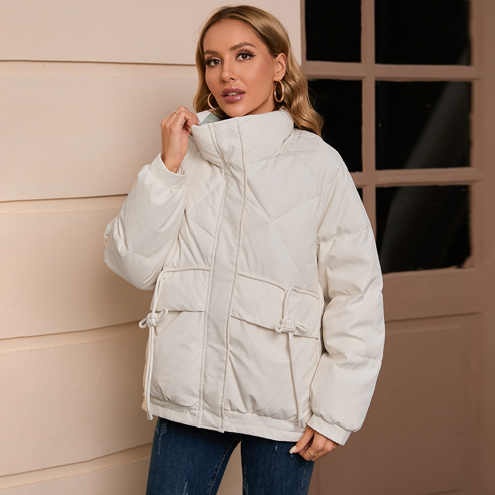 Autumn Winter down Jacket Women Padded Collared High Quality White Duck down Coat