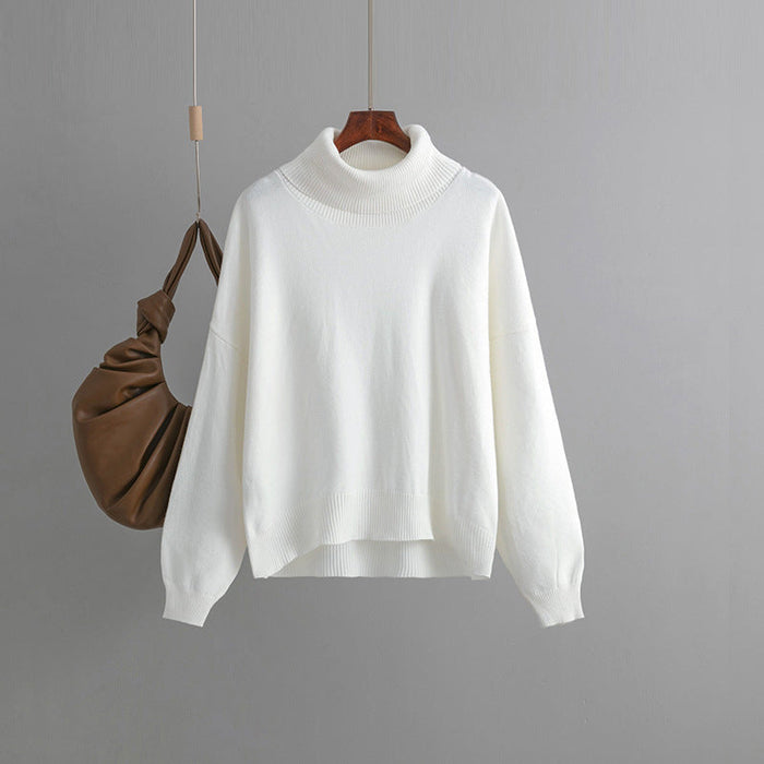 Autumn Winter Popular High Collar Loose Knitwear Sweater Women