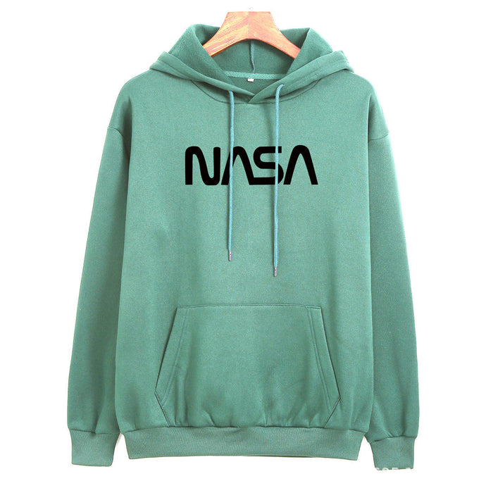 Autumn Winter Coat Women NASA Print Hooded Fleece Lined Sweater Women Autumn Korean Loose