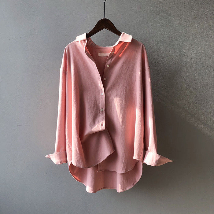 Simple Graceful Shirt Women Spring Loose Casual Shirt