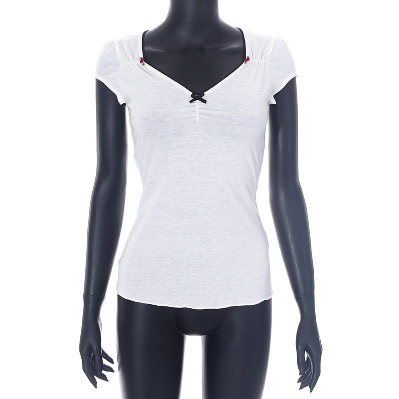 Women Clothing Spring Summer Solid Color Sleeveless Slim Casual T shirt