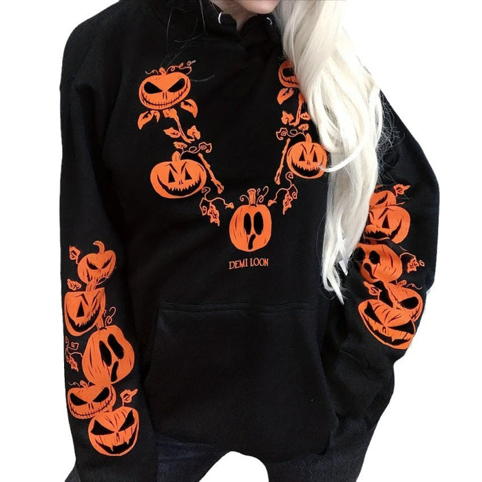 Arrival Halloween Women Top Wansheng Pumpkin Head Printed Hoodie Women