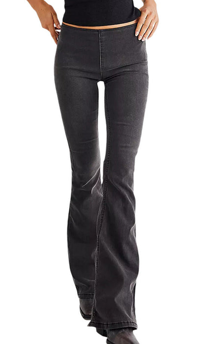 Women Mid Waist Flared Jeans