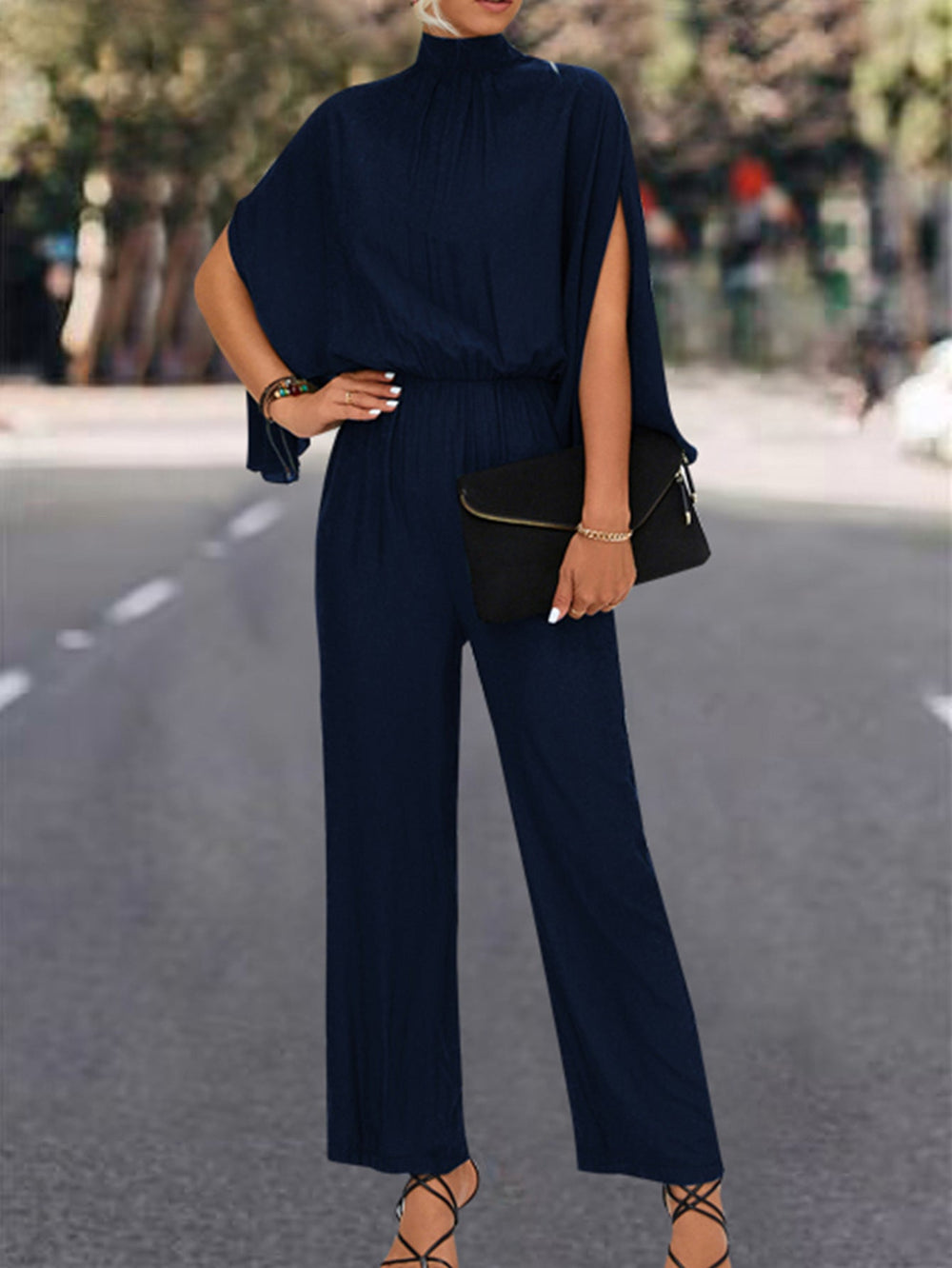 Women Clothing Popular Turtleneck Jumpsuit