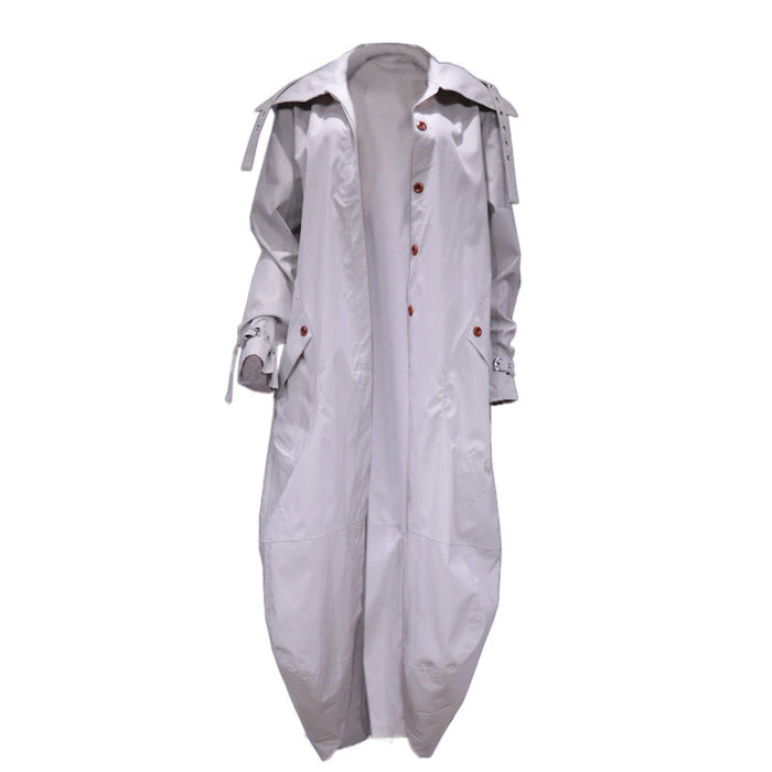 Autumn Winter New Temperamental Casual Large Collared Mid-Length Trench Coat