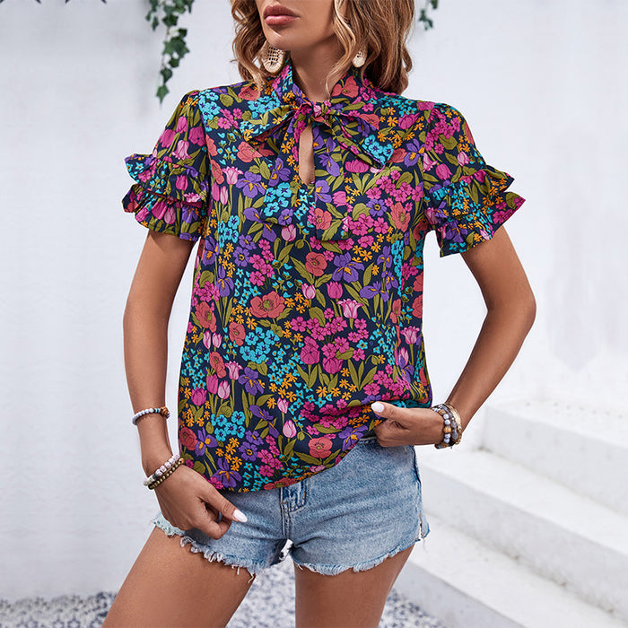 Summer Women Clothing Printed Shirt for Women