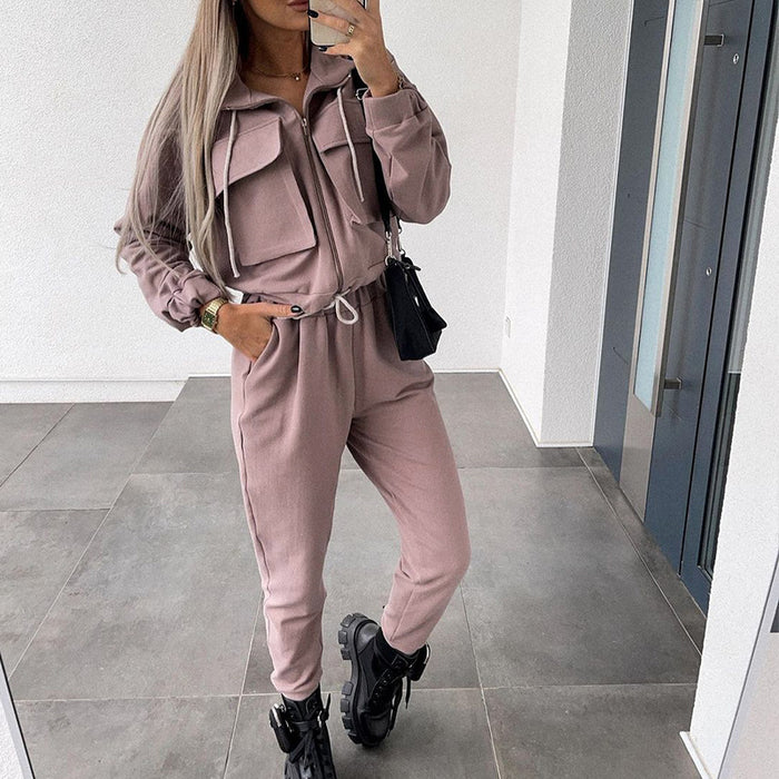 Overalls Loose Laced Pants Casual Sports Suit Women Clothing