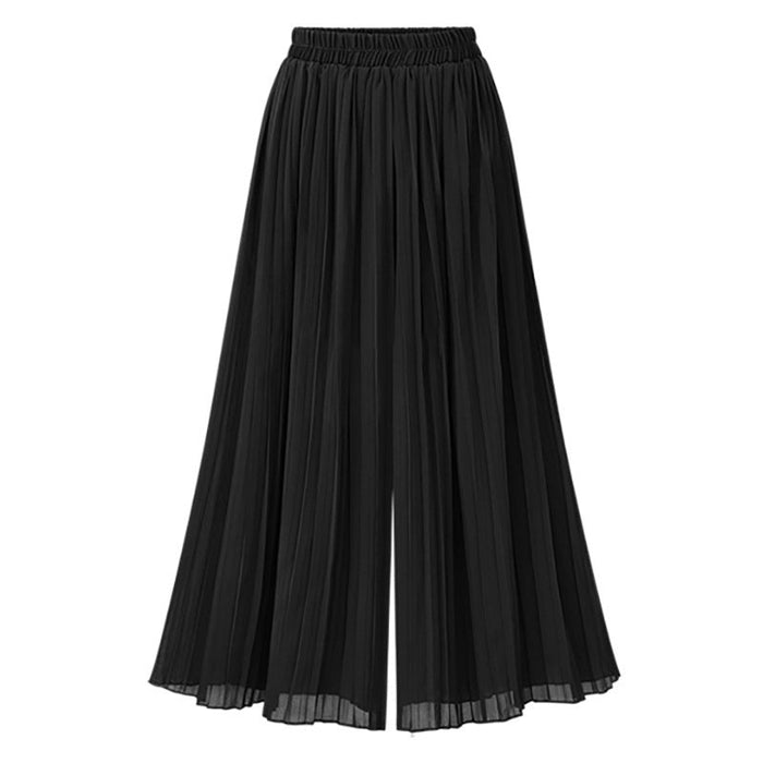 Summer Casual Solid Color Pleated Slightly Flared Wide Leg Pants for Women