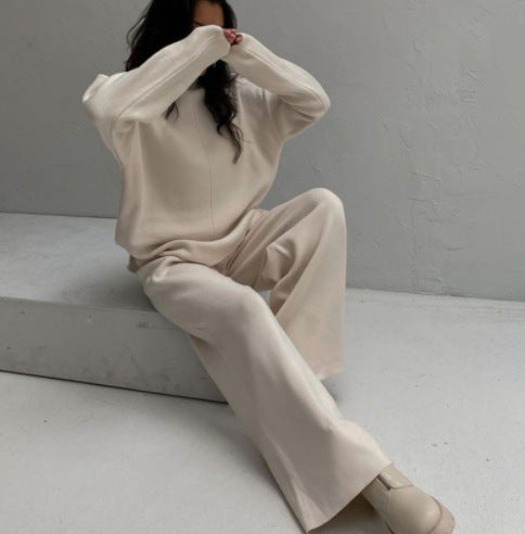 Loose Casual Sweater Top Trousers Set