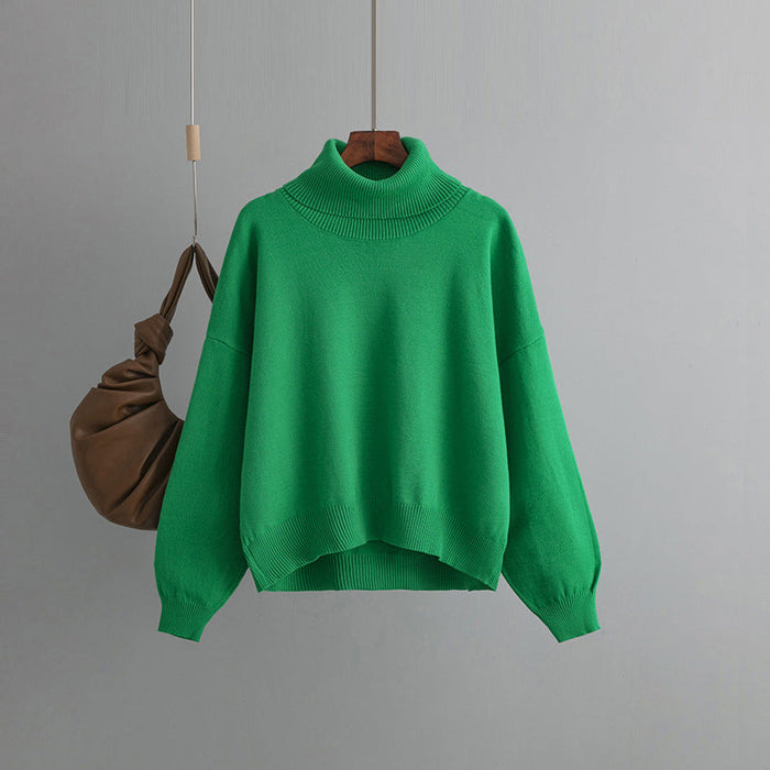 Autumn Winter Popular High Collar Loose Knitwear Sweater Women