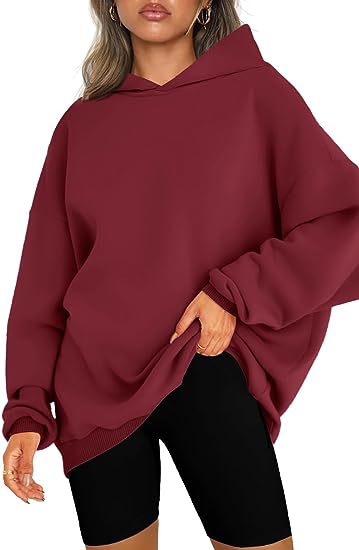 Women Clothing Hooded Pullover Oversized Loose Casual Brushed Hoody