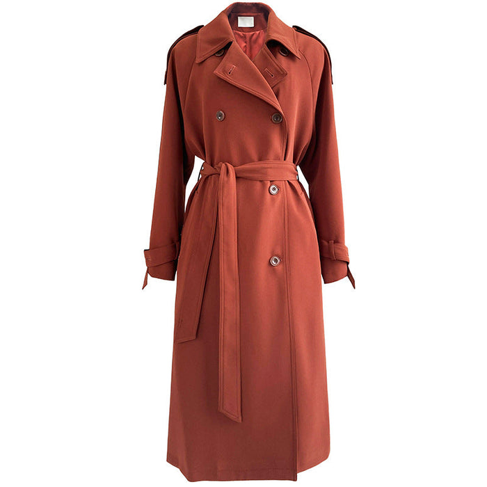 Main Promotion Autumn Draping British Loose Mid-Length over the Knee Trench Coat Female