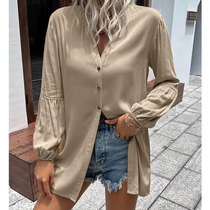 Autumn Winter Casual Loose Single Breasted Shirt Women