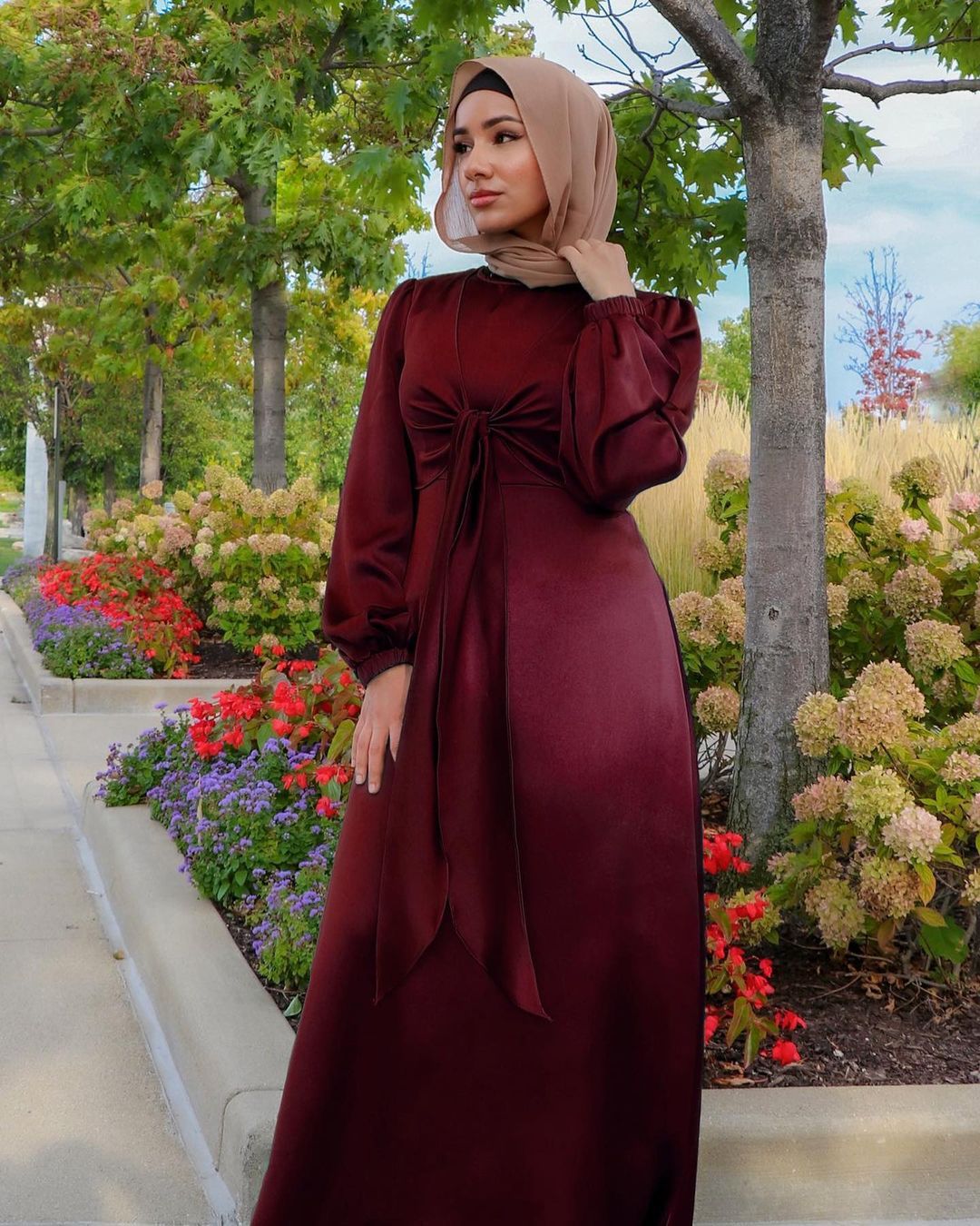 Soft Waist-Controlled Lace-up Two-Way Dress Dubai Elegant Satin Dress