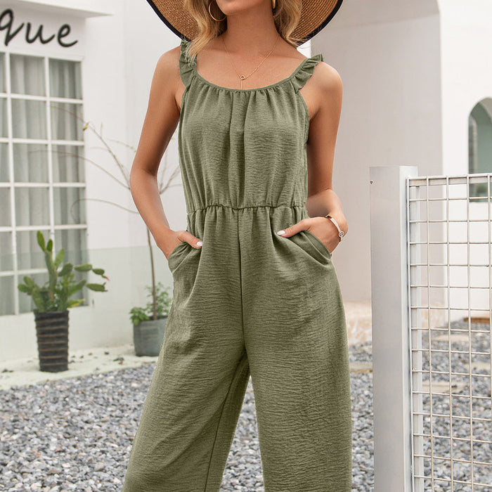 Summer Tank Tops Jumpsuit Women Casual Waist Tight Slim Fit Jumpsuit