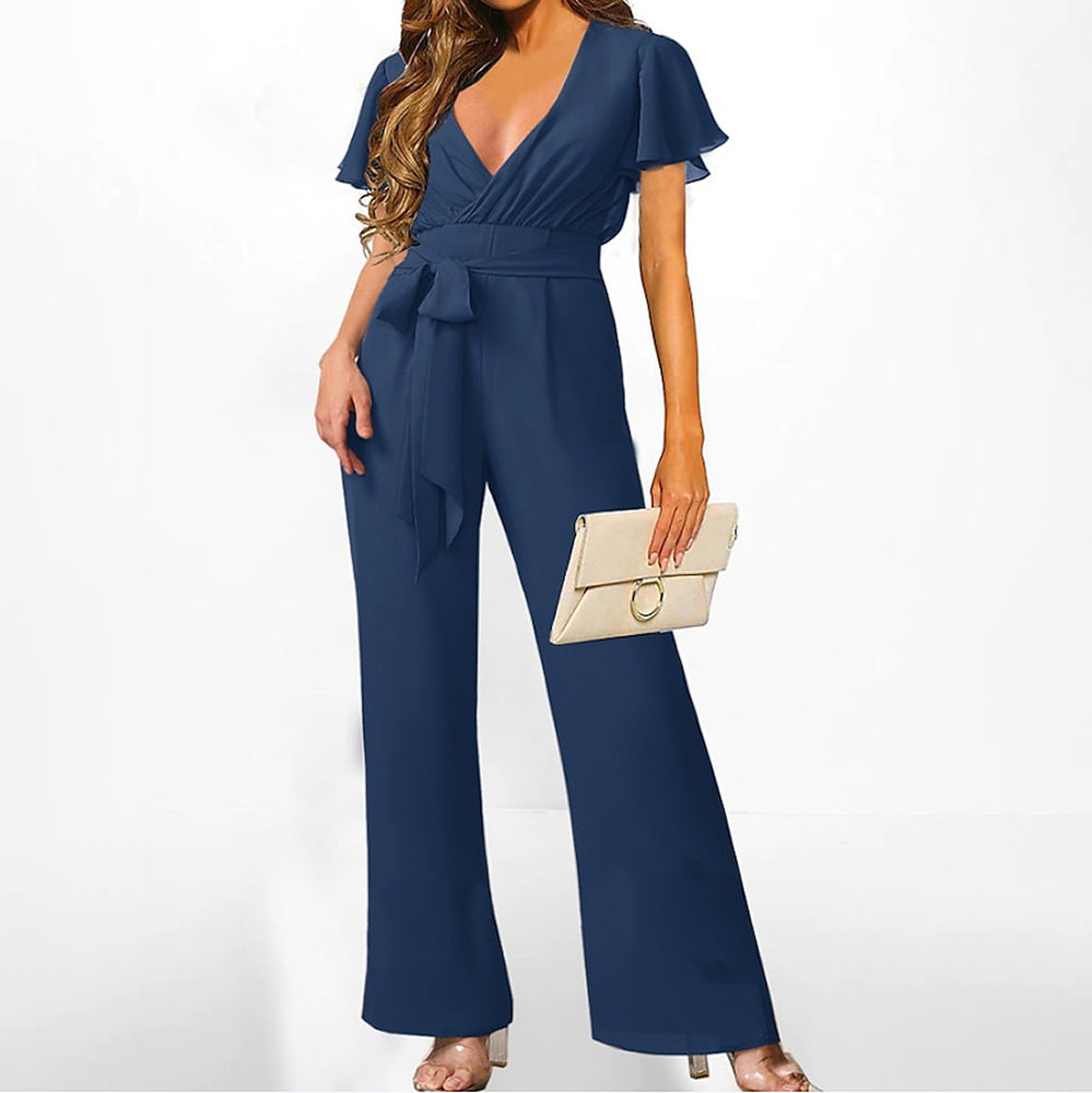 Summer Street Hipster Women Clothing Straight Leg Pants Women Jumpsuit