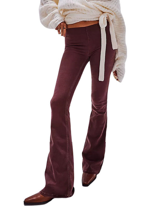 Women Mid Waist Flared Jeans