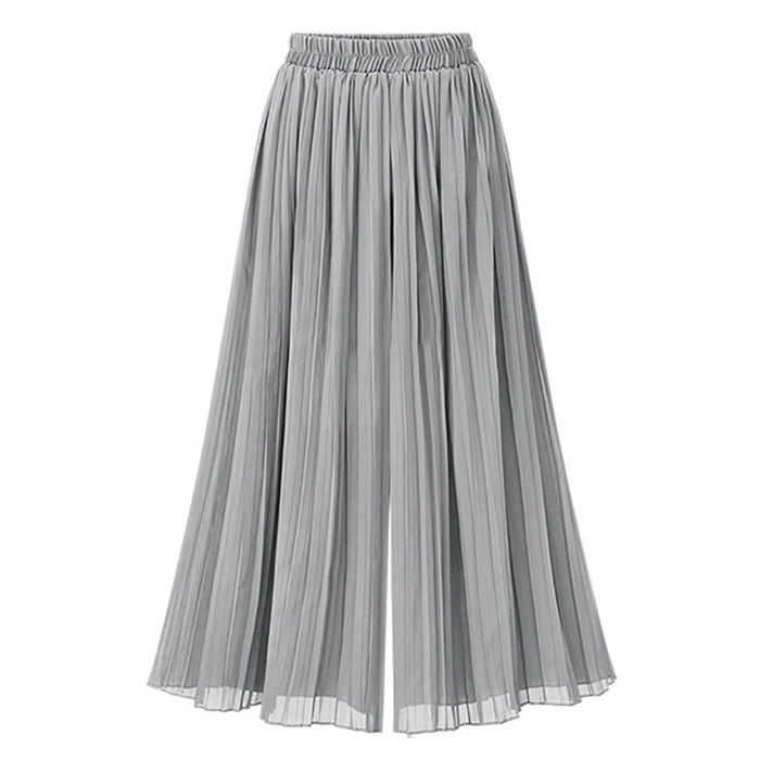 Summer Casual Solid Color Pleated Slightly Flared Wide Leg Pants for Women