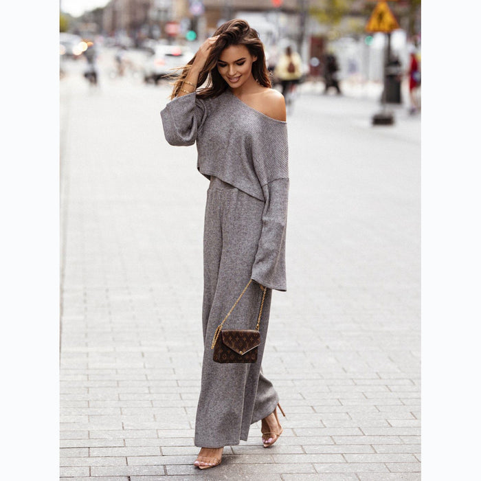 Street Autumn Winter Waffle Long Sleeve Pants Set