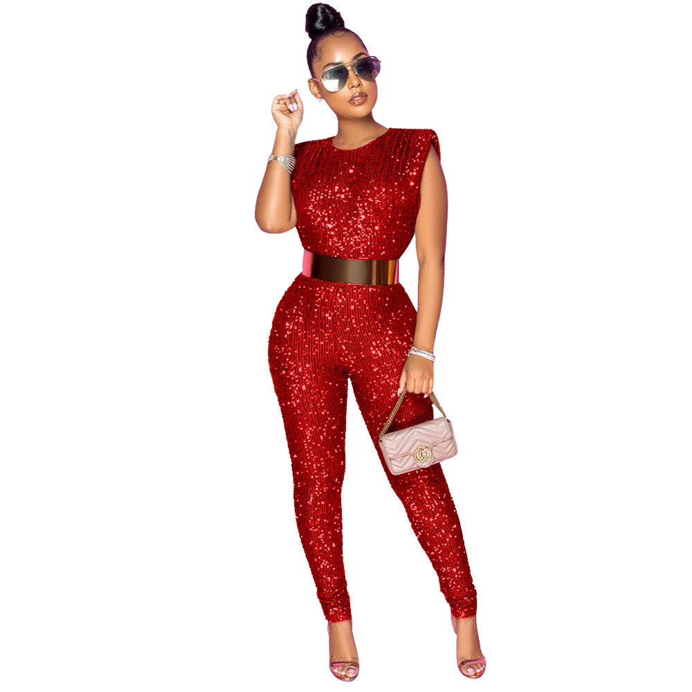 Fashionable Sexy Sleeveless Jumpsuit Women Without Belt Women