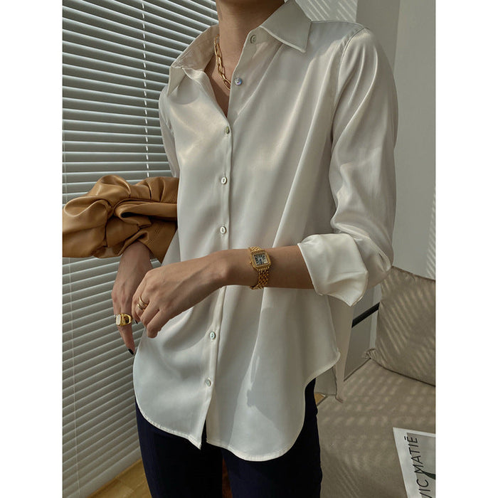 High End Shirt Women Autumn Winter French Office Bottoming Shirt