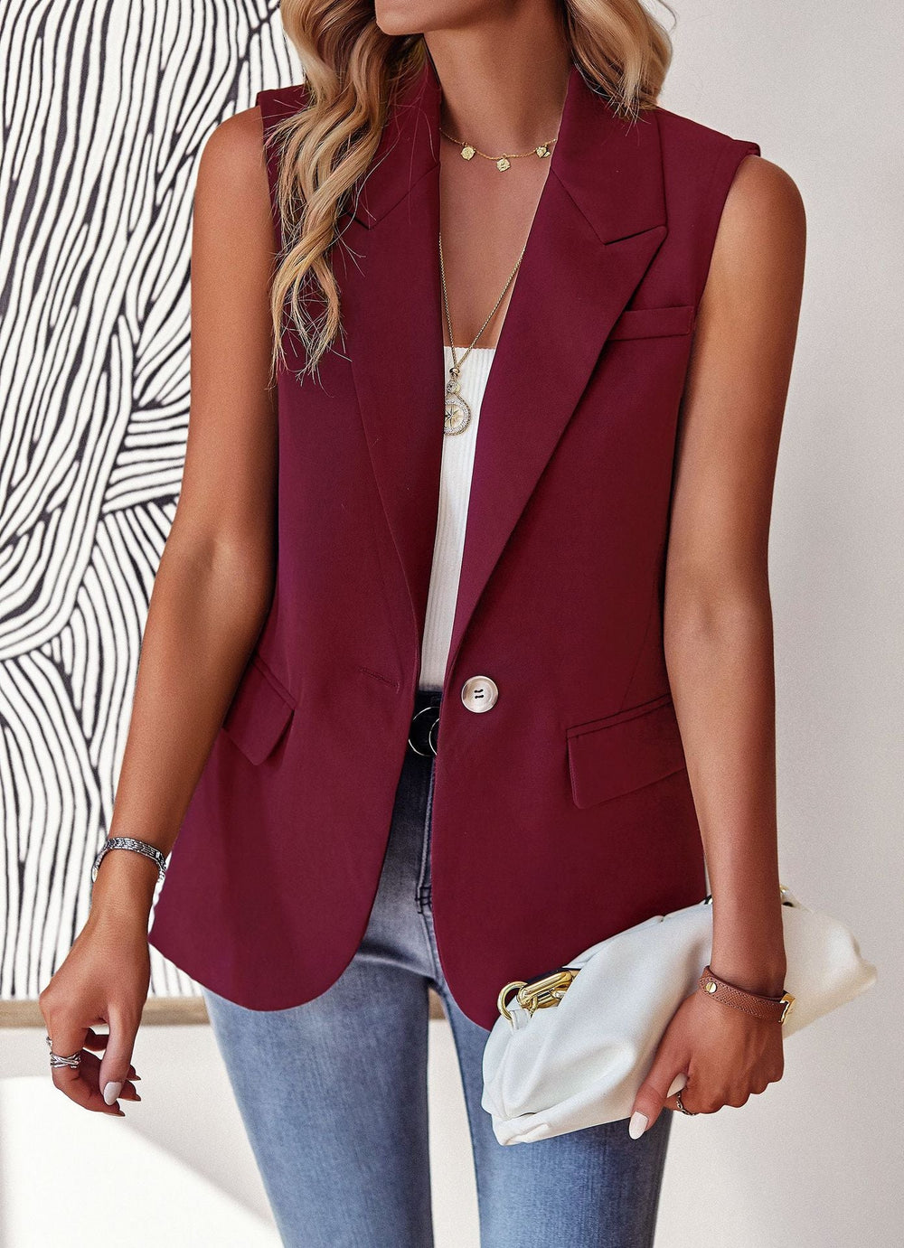 Blazer Women Spring Summer Loose Office Sleeveless Vest