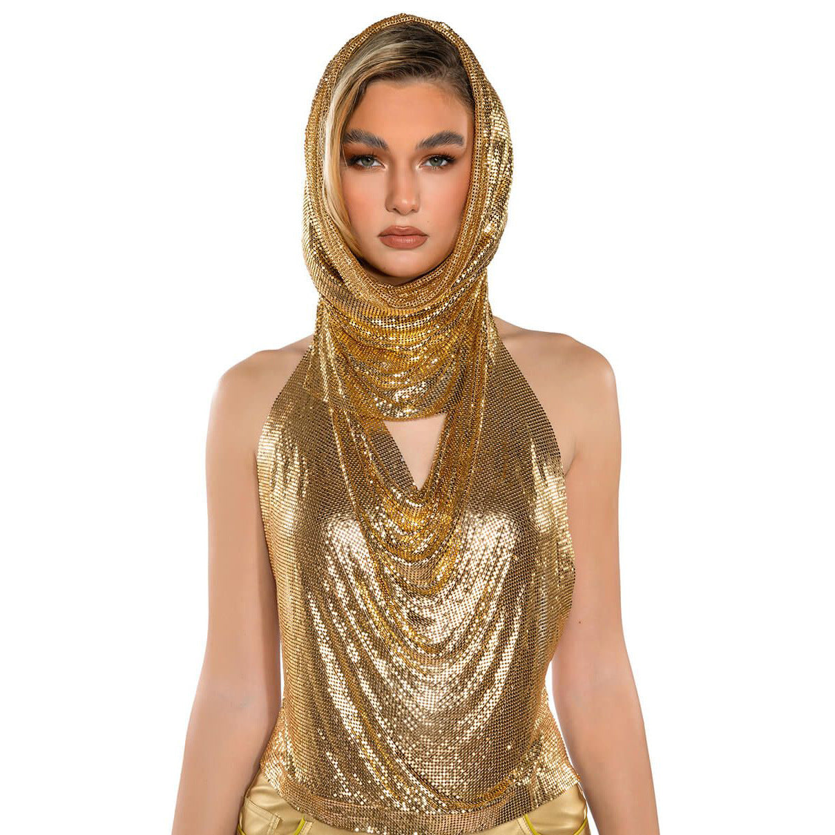 Sequin Sling Headscarf Set Girls Wear Women Wear Sweet Spicy Sequined Top