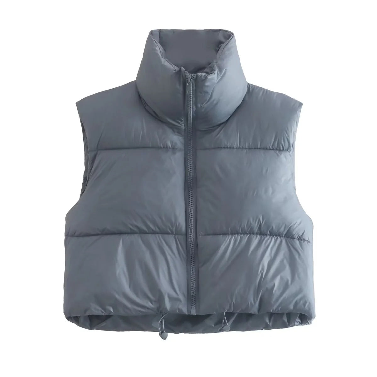 Sleeveless Zipped Stand Collar Cotton Vest Autumn Winter Multi Color Slim Fit Cotton Padded Jacket Vest Top