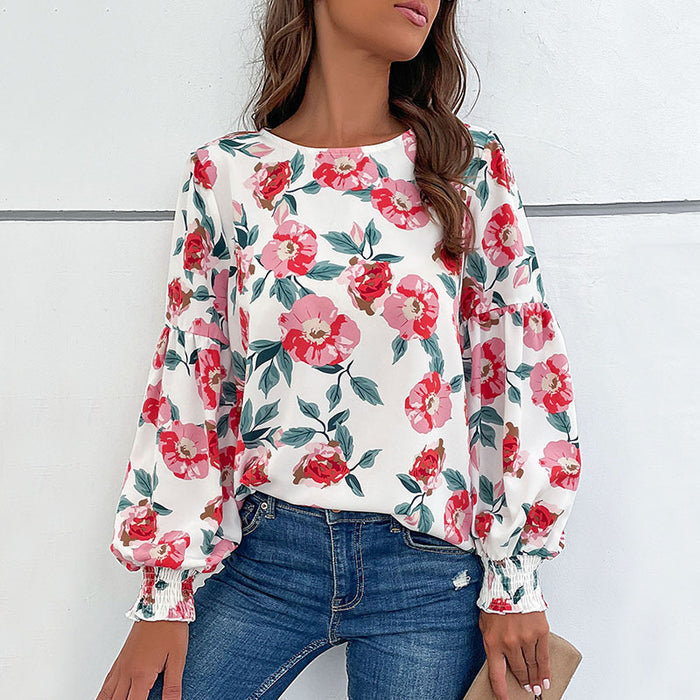 Autumn Women Wear Long Sleeved Printed Shirt Women